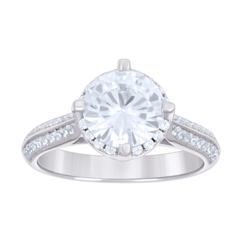 925 Sterling Silver Mens Cubic-Zirconia Engagement Ring Size 7