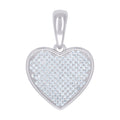 925 Sterling Silver Womens Cubic-Zirconia Heart Charm Pendant