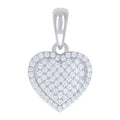 925 Sterling Silver Womens Cubic-Zirconia Heart Charm Pendant