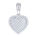 925 Sterling Silver Womens Cubic-Zirconia Heart Charm Pendant