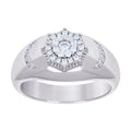 925 Sterling Silver Mens Cubic-Zirconia Fashion Ring Size 9