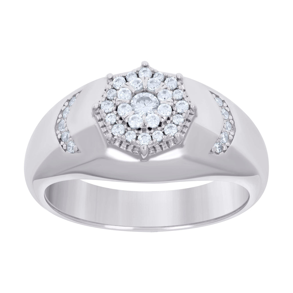 925 Sterling Silver Mens Cubic-Zirconia Fashion Ring Size 11
