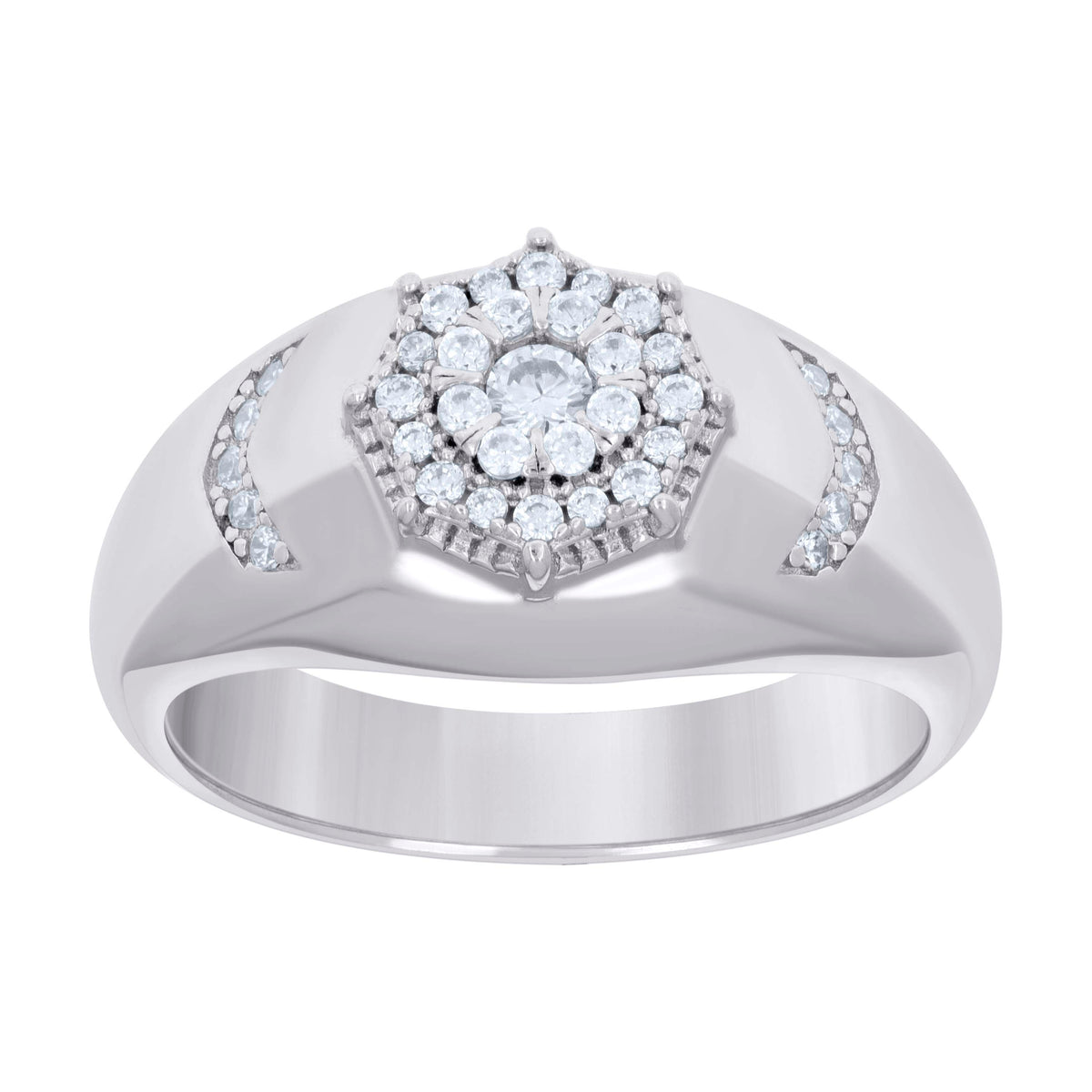 925 Sterling Silver Mens Cubic-Zirconia Fashion Ring Size 11