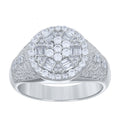 925 Sterling Silver Mens Baguette Round Cubic-Zirconia Fashion Ring Size 10