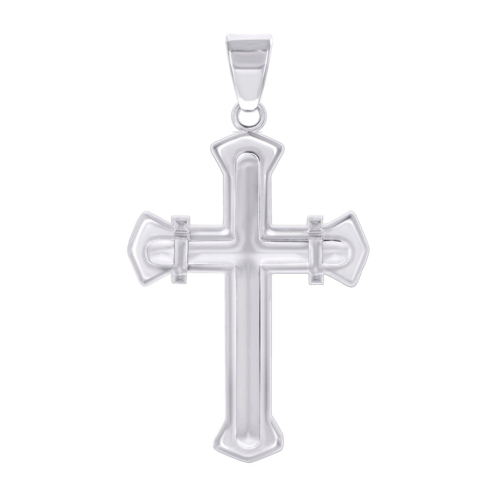 Stainless Steel Mens Cross Religious Charm Pendant