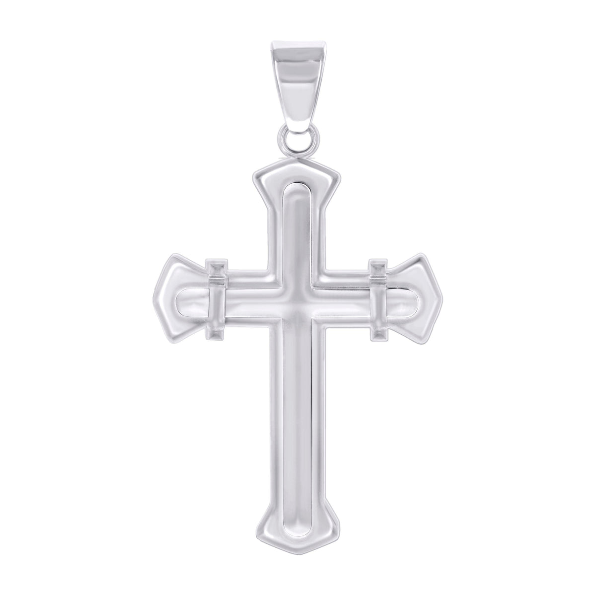 Stainless Steel Mens Cross Religious Charm Pendant