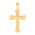 Stainless Steel Yellow-tone Mens Cross Religious Charm Pendant