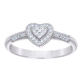 925 Sterling Silver Womens Cubic-Zirconia Love Heart Ring Size 8