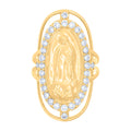 10K Yellow Gold Womens Cubic-Zirconia Guadalupe Religious Ring