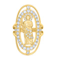 10K Yellow Gold Womens Cubic-Zirconia St. Jude Religious Ring