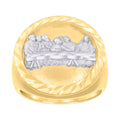 14K Two-tone Gold Mens Last Supper Religious Ring