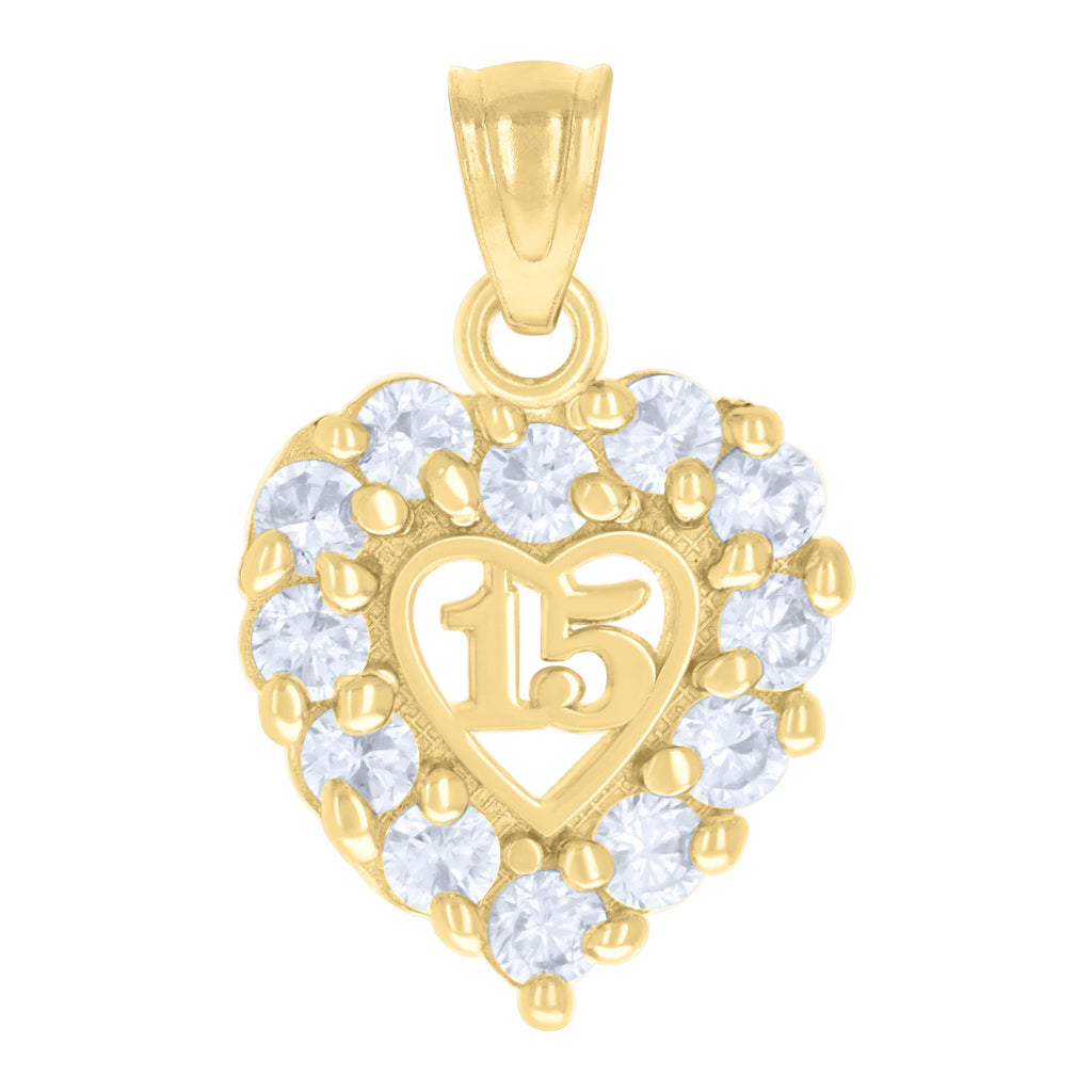 14K Gold Cubic Zirconia Pendant