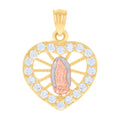 14K Gold Cubic Zirconia Pendant