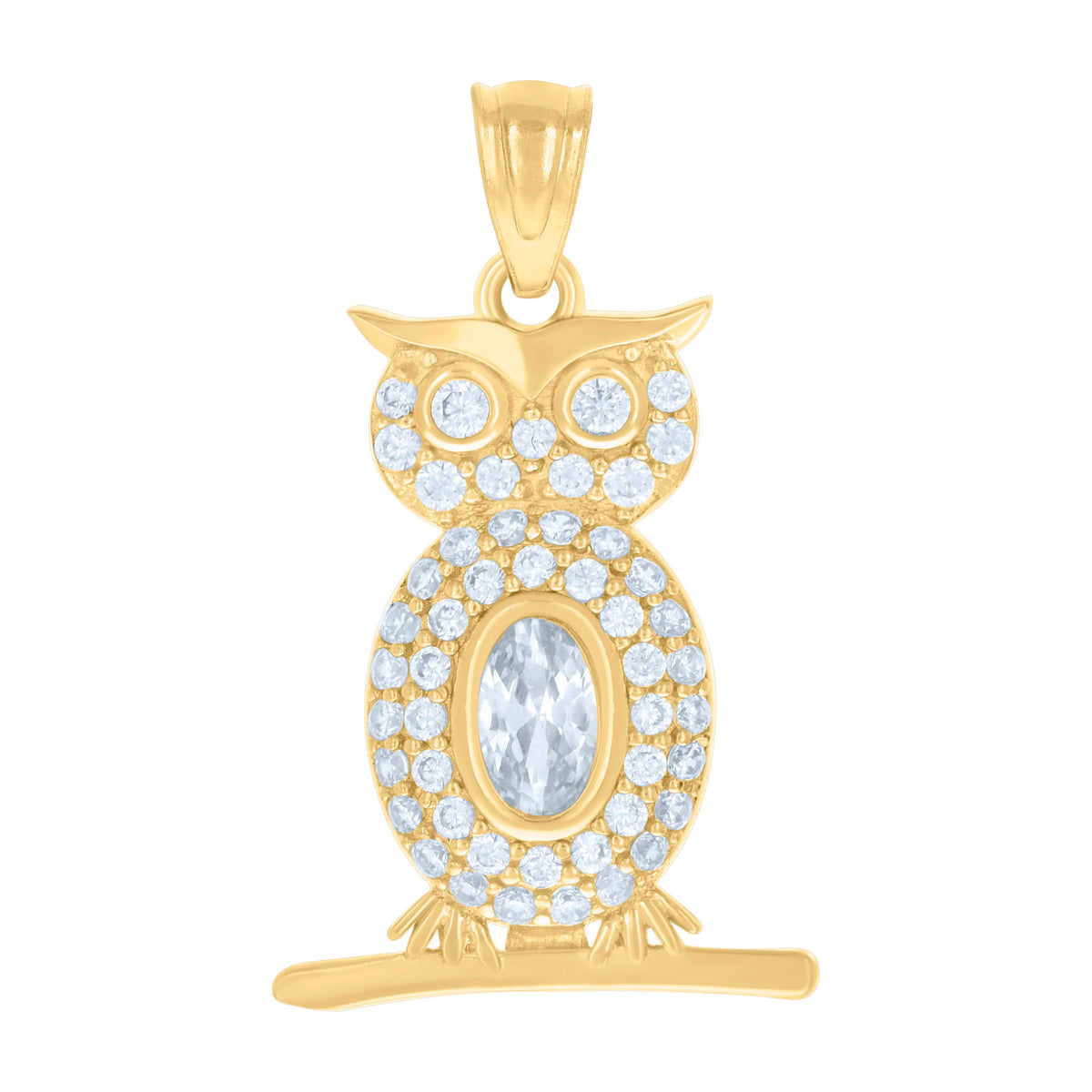 14K Gold Cubic Zirconia Pendant