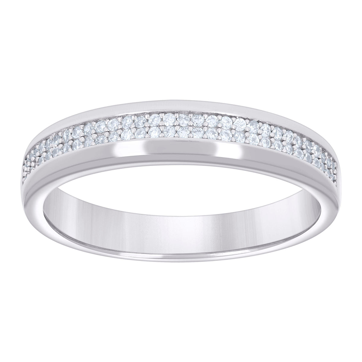 925 Sterling Silver Mens Cubic-Zirconia Fashion Wedding Band Ring Size 12