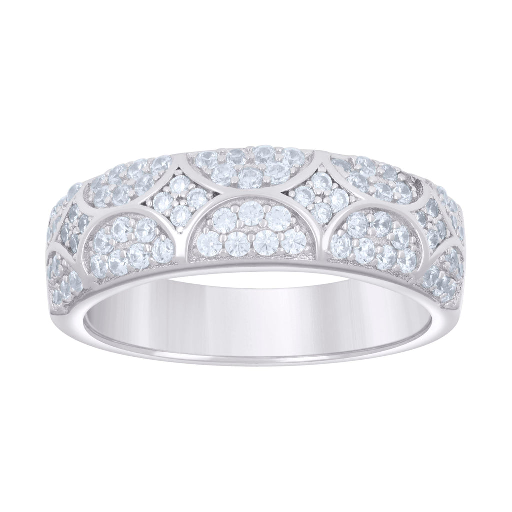 925 Sterling Silver Mens Cubic-Zirconia Fashion Wedding Band Ring