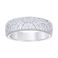 925 Sterling Silver Mens Cubic-Zirconia Fashion Wedding Band Ring
