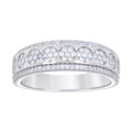925 Sterling Silver Mens Cubic-Zirconia Fashion Wedding Band Ring Size 7