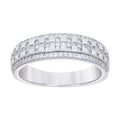 925 Sterling Silver Mens Cubic-Zirconia Fashion Wedding Band Ring Size 5