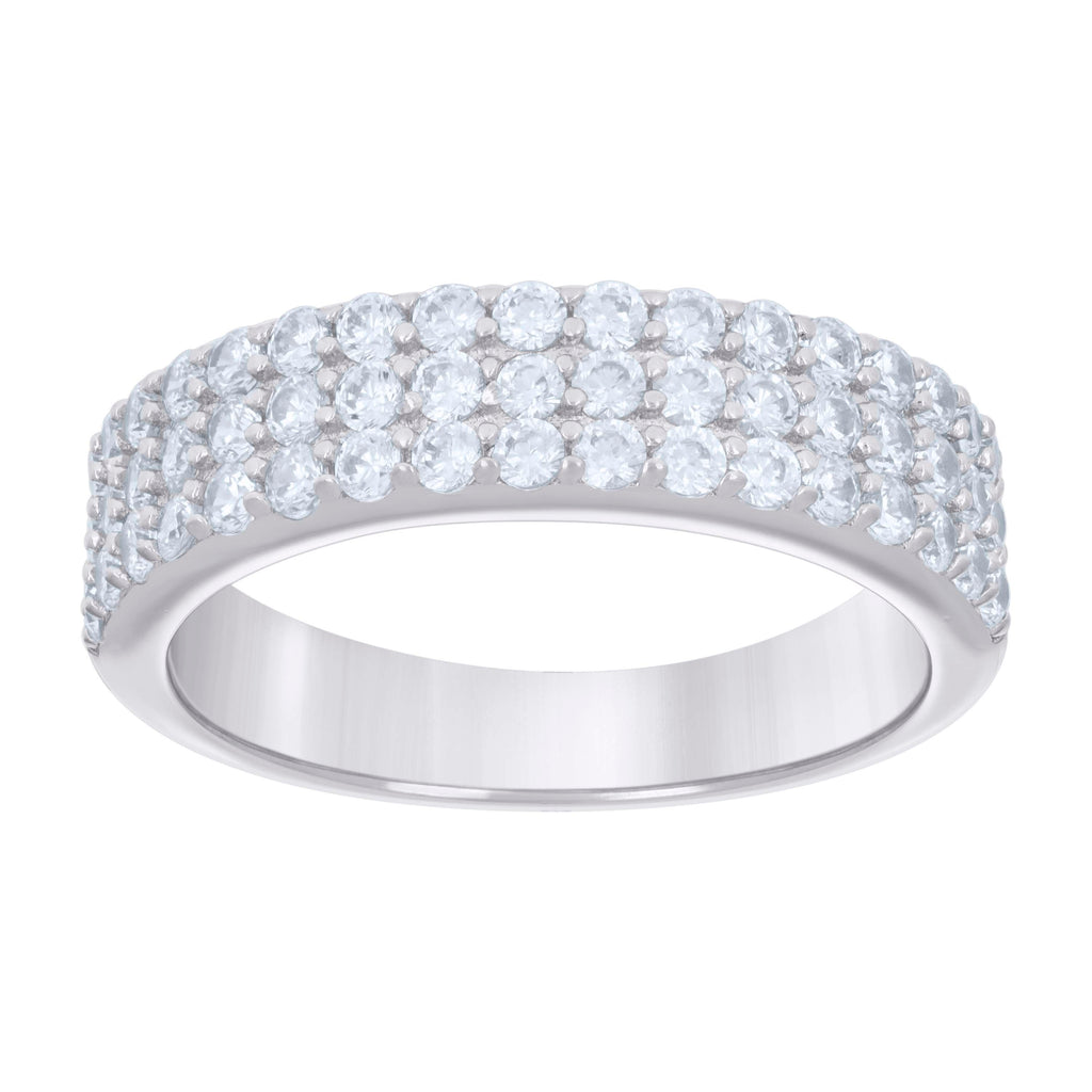 925 Sterling Silver Mens Cubic-Zirconia Fashion Wedding Band Ring Size 7