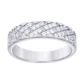 925 Sterling Silver Mens Cubic-Zirconia Fashion Wedding Band Ring Size 6