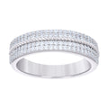 925 Sterling Silver Mens Cubic-Zirconia Fashion Wedding Band Ring Size 9