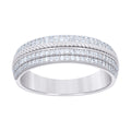 925 Sterling Silver Mens Cubic-Zirconia Fashion Wedding Band Ring