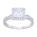 925 Sterling Silver Womens 1.95ct Moissanite Square Head Engagement Ring 8