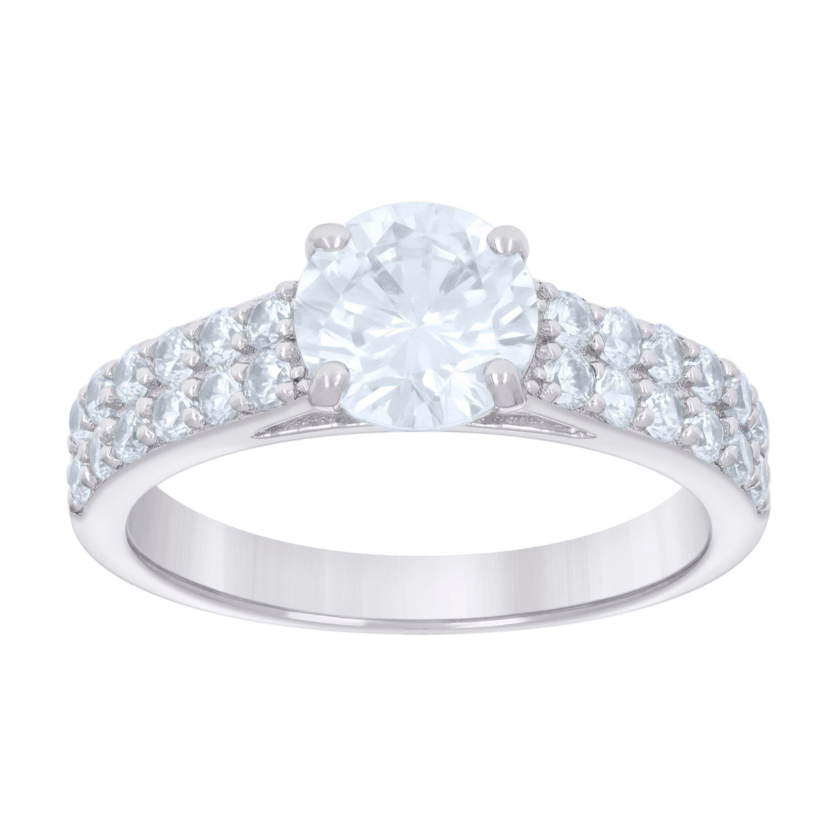 925 Sterling Silver Womens 2.70ct Moissanite Engagement Ring 9