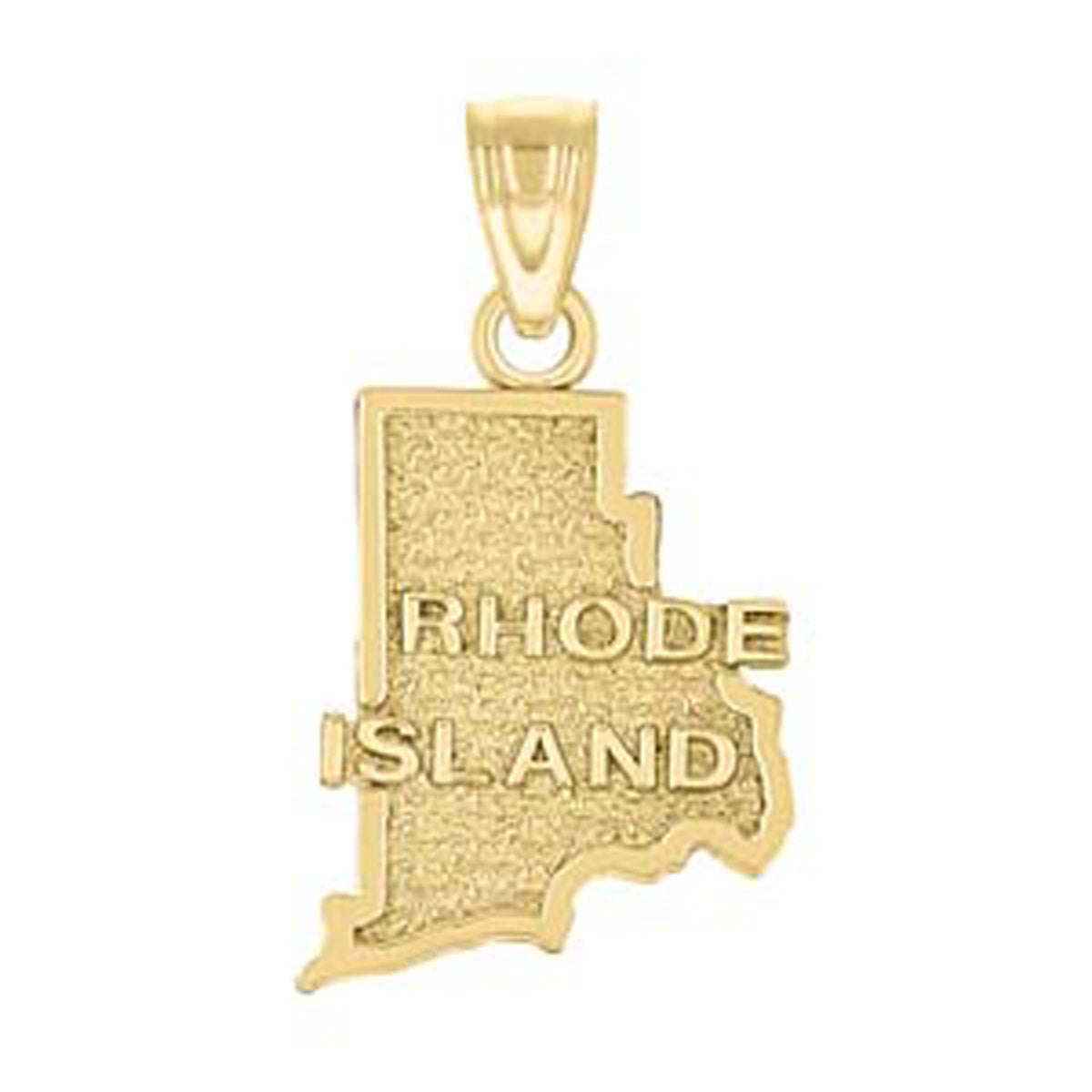 10K Yellow Gold Mens Rhode Island State Charm Pendant