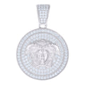 925 Sterling Silver Mens 1.99ct Moissanite Medusa Egyptian Charm Pendant