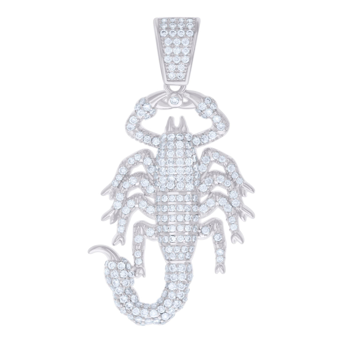 925 Sterling Silver Mens 1.85ct Moissanite Scorpio Zodiac Sign/Wildlife Charm Pendant