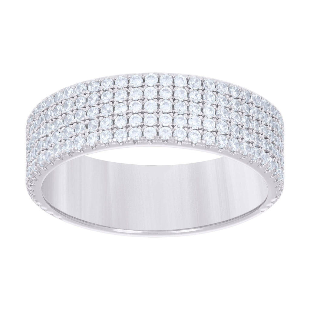 925 Sterling Silver Mens Moissanite Fashion Wedding Band Ring