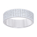 925 Sterling Silver Mens Moissanite Fashion Wedding Band Ring