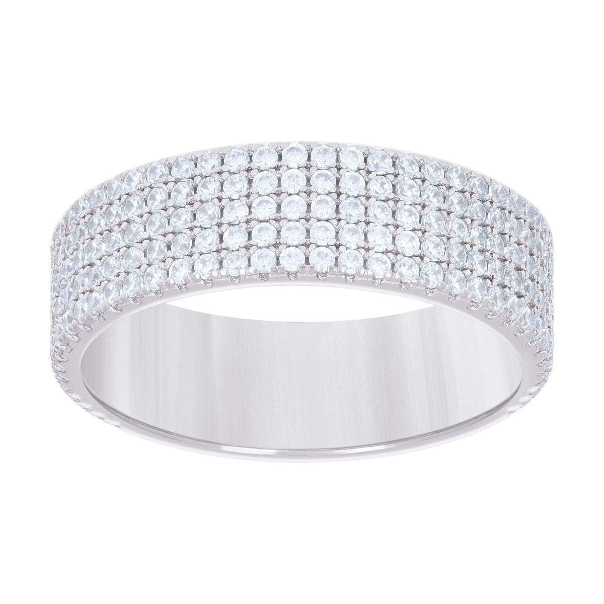 925 Sterling Silver Mens 1.96ct Moissanite Fashion Wedding Band Ring Size 9