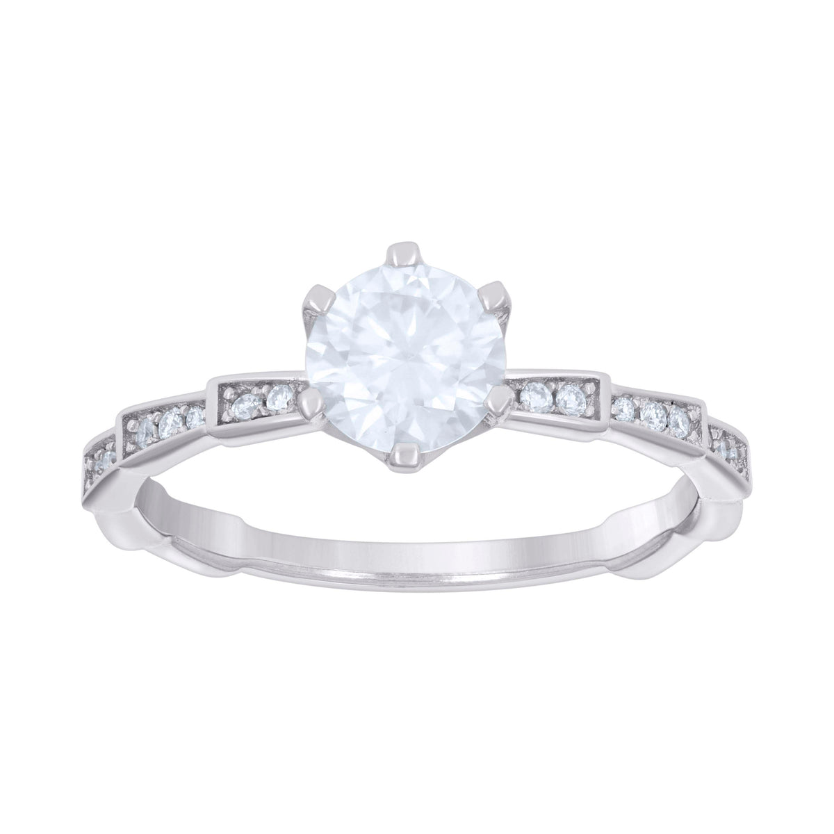 925 Sterling Silver Womens 1.27ct Moissanite Fashion Engagement Ring Size 7