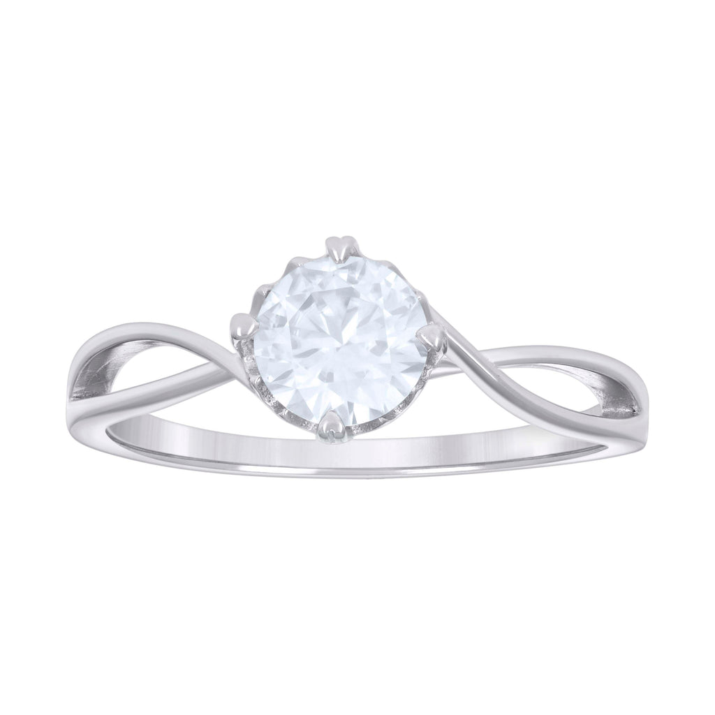 925 Sterling Silver Womens 1.00ct Moissanite Fashion Engagement Ring Size 8