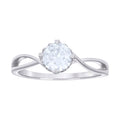 925 Sterling Silver Womens 1.00ct Moissanite Fashion Engagement Ring Size 8