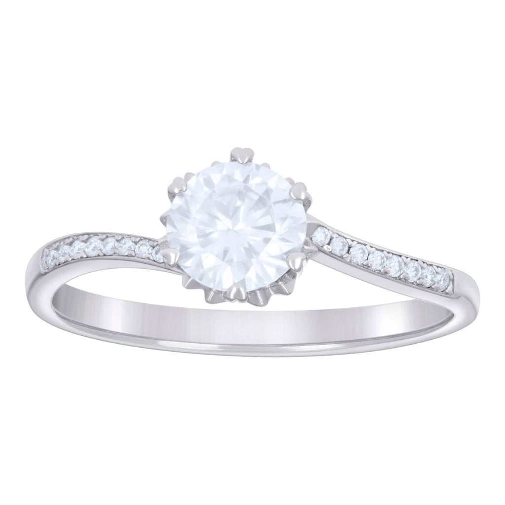 925 Sterling Silver Womens 1.11ct Moissanite Fashion Engagement Ring Size 6