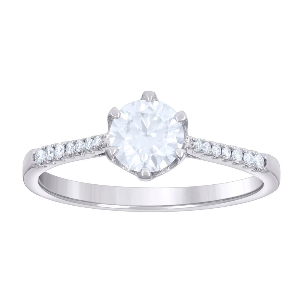 925 Sterling Silver Womens 1.04ct Moissanite Fashion Engagement Ring