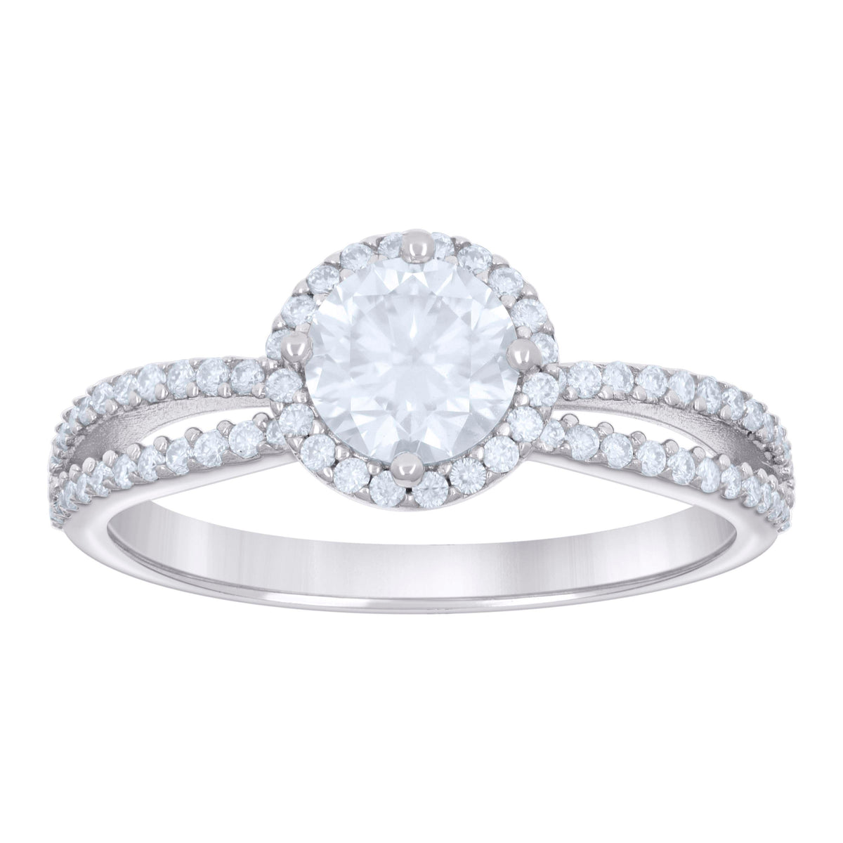 925 Sterling Silver Womens 1.35ct Moissanite Engagement Ring 8