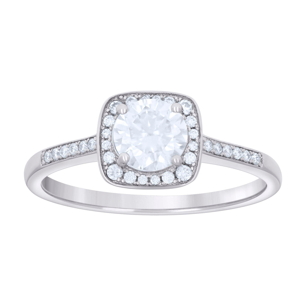 925 Sterling Silver Womens 1.26ct Moissanite Fashion Engagement Ring Size 9
