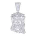 925 Sterling Silver Mens 0.64ct Moissanite Jesus Religious Charm Pendant