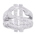 925 Sterling Silver Mens Nugget Dollar Sign Currency Ring Size 9