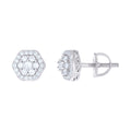 925 Sterling Silver Womens Cubic-Zirconia Flower Fashion Stud Earrings