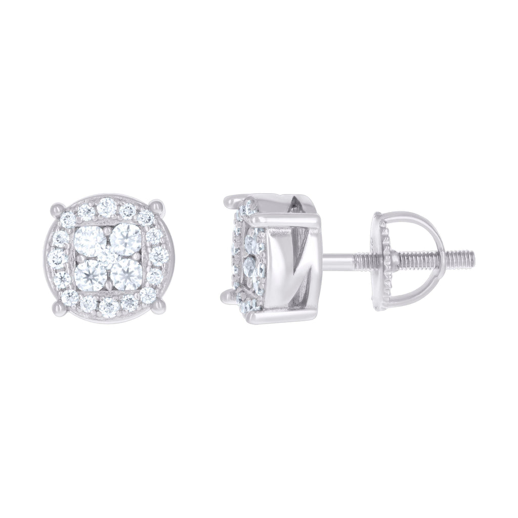 925 Sterling Silver Womens Cubic-Zirconia Fashion Stud Earrings