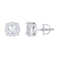 925 Sterling Silver Womens Cubic-Zirconia Fashion Stud Earrings