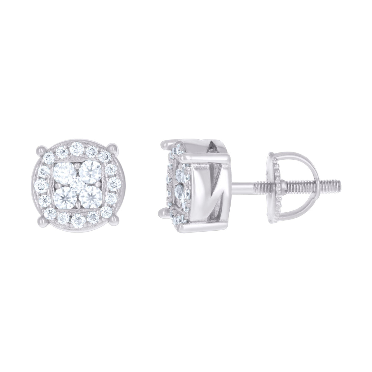 925 Sterling Silver Womens Cubic-Zirconia Fashion Stud Earrings