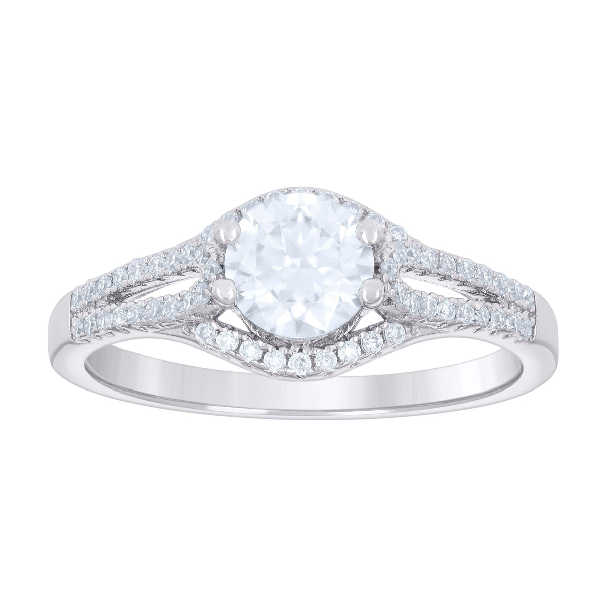 925 Sterling Silver Womens Cubic-Zirconia Fashion Engagement Ring Size 8
