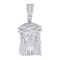 925 Sterling Silver Mens 0.91ct Moissanite Jesus Religious Charm Pendant